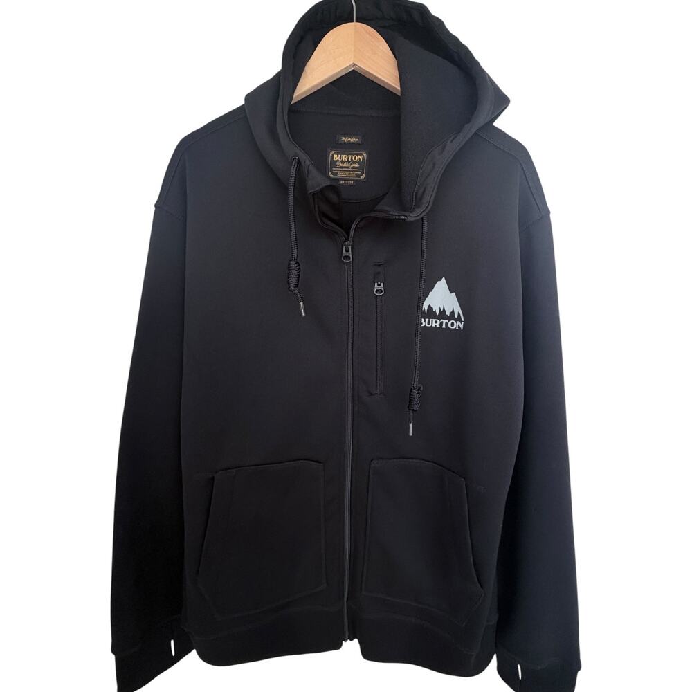 Burton DryRide Mens Large Black Full Zip Hoodie Snowboard Sweatshirt